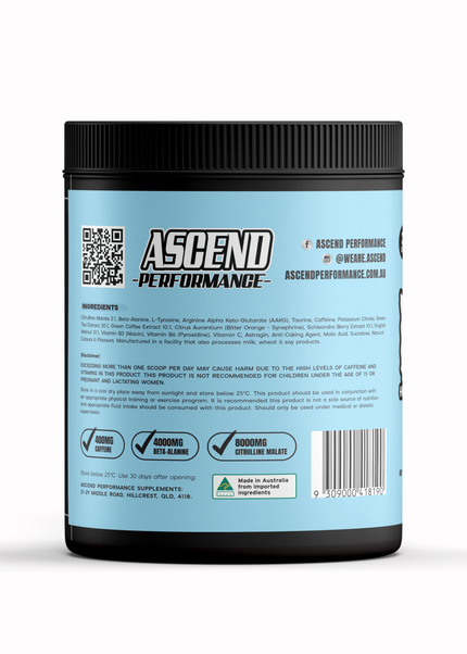 ASCEND Performance RVNGE High Stimulant Pre-Workout 30 Full Serves